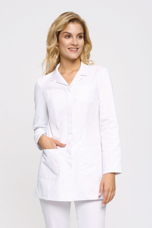 (N.GUM) Women's medical jacket ZA 04, white, long sleeve