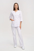 Women's medical jacket with universal neckline ZA 08, white, 3/4 sleeve, Premium