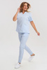 Luźna bluza medyczna damska błękitna BL 63, krótki rękaw, scrubs Elegant Stretch