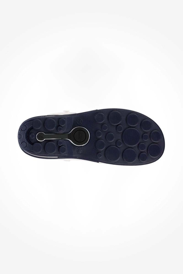 Operating Room Clogs Wock Clog 13 with strap, white and dark navy blue, unisex
