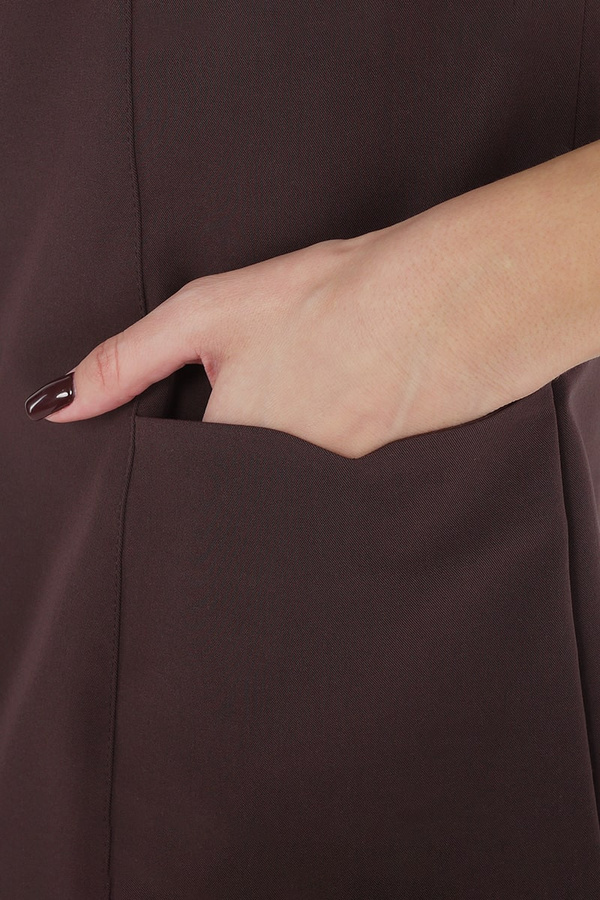 Żakiet medyczny damski czekoladowy ZA 16, mokka, krótki rękaw, Elegant Stretch