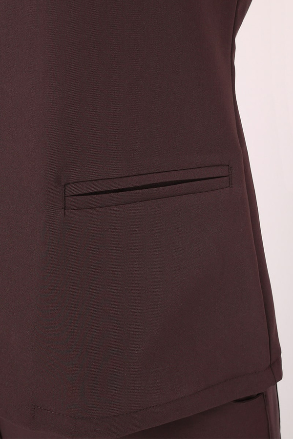 Bluzka medyczna damska czekoladowa BZ 01, krótki rękaw, Elegant Stretch