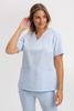 Luźna bluza medyczna damska błękitna BL 63, krótki rękaw, scrubs Elegant Stretch