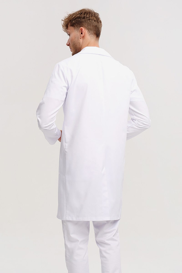 White men's medical lab coat FA 46, long sleeve, Premium