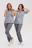Women's loose-fitting medical sweatshirt BL 63, pattern Funny teeth, short sleeve