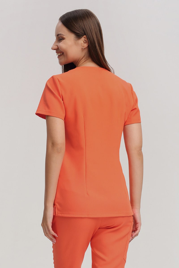Women's Scrub Top BL 62, orange, Elegant Stretch